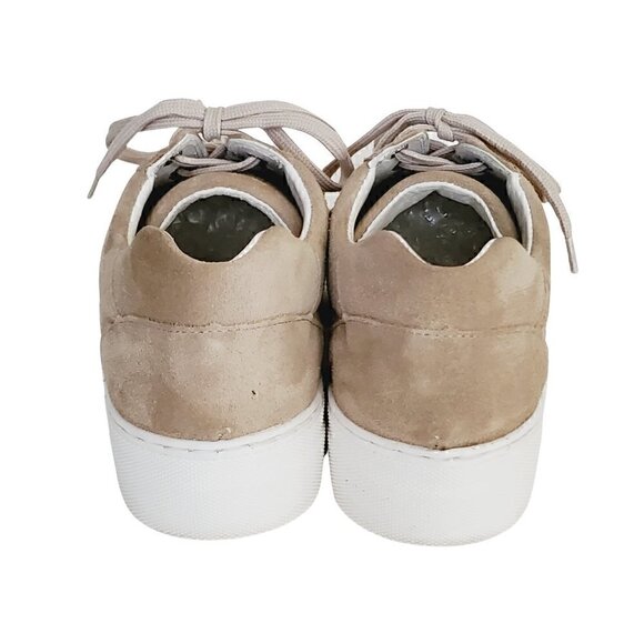MARK Jenkins Dream Beige Suede Tie-Up Sneakers Size 8 - Picture 4 of 5